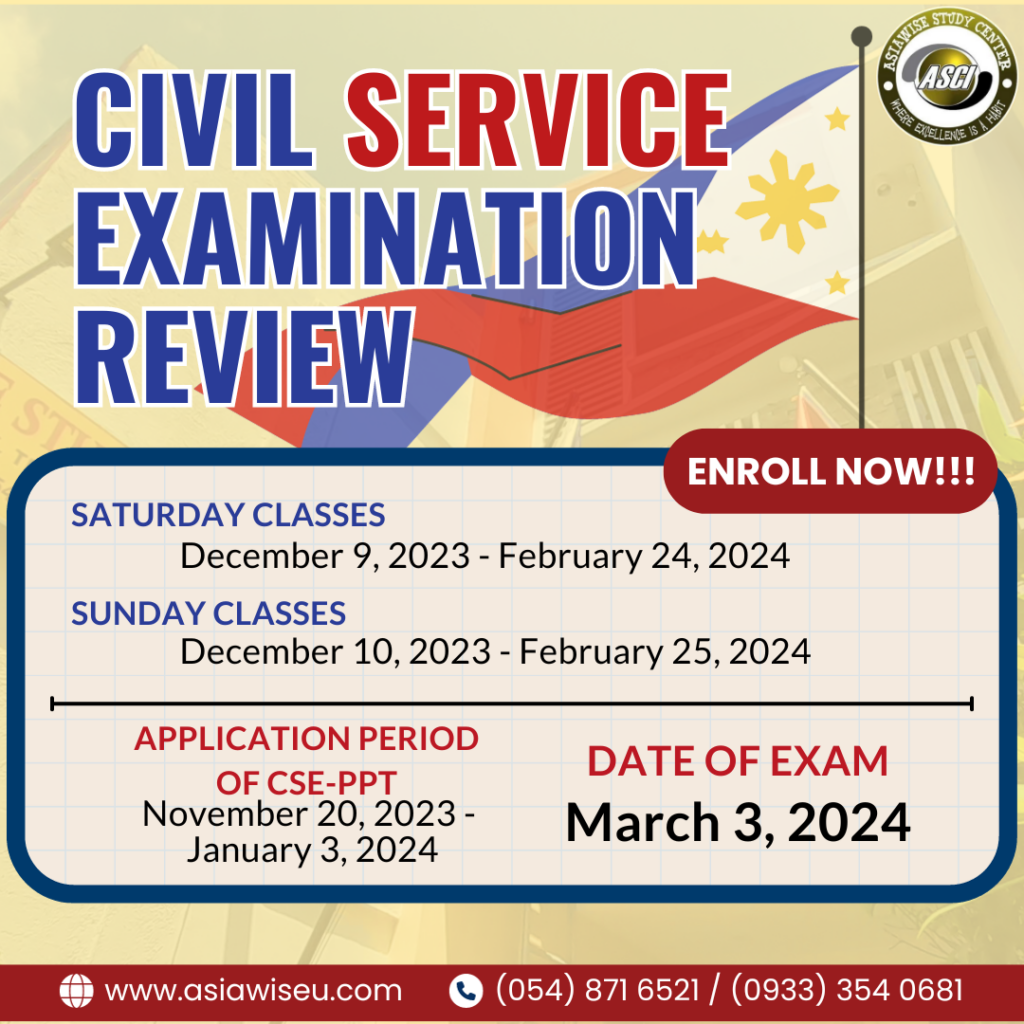 Civil Service Exam (CSE) Review Classes 